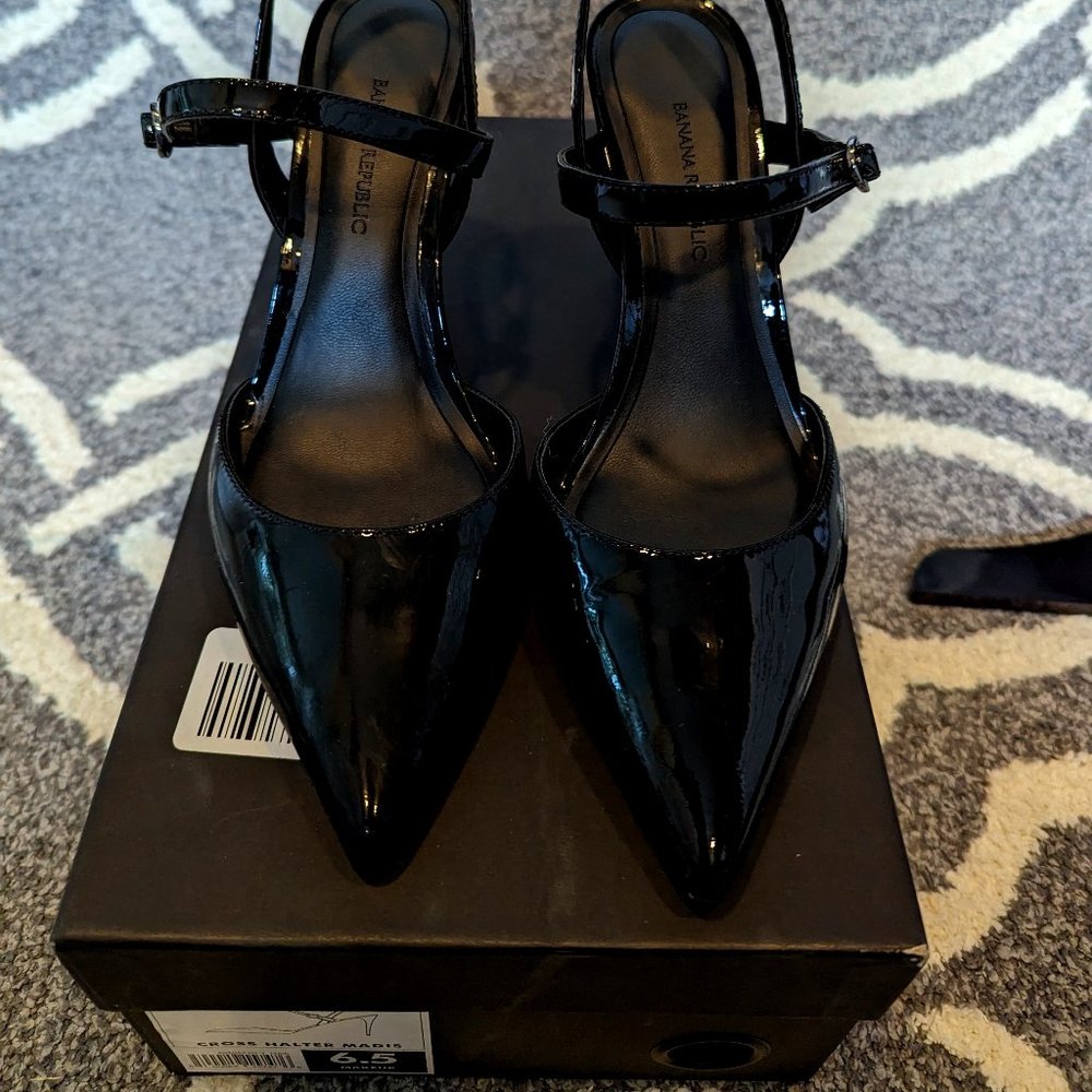 6.5 Banana Republic Black Patent Leather High Heel
